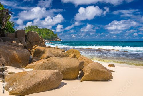 Anse Bazarca beach on Mahe island in Seychelles