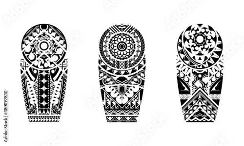 Tattoo abstract black arm template vector set