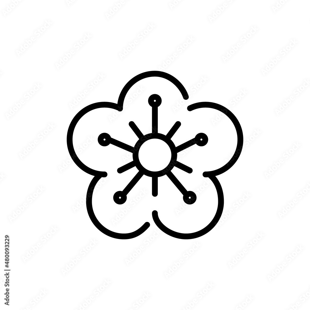 Cherry blossom icon. Pixel perfect, editable stroke Cherry blossom icon. Pixel perfect, editable stroke