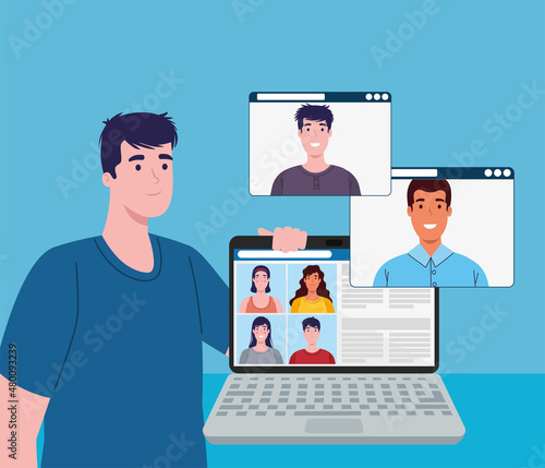 person in video conference