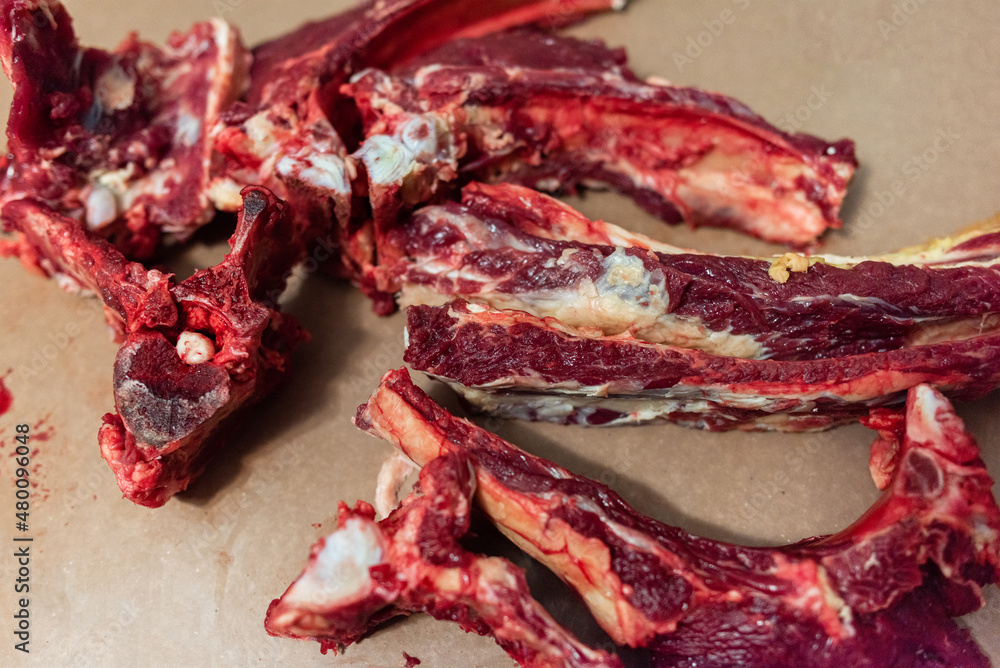 Obraz premium Butchering raw beef
