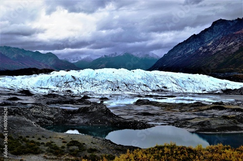 Matanuska Glacier is a valley glacier in the US state of Alaska. At 27 miles long by 4 miles wide, it is the largest glacier accessible by car in the United States. 