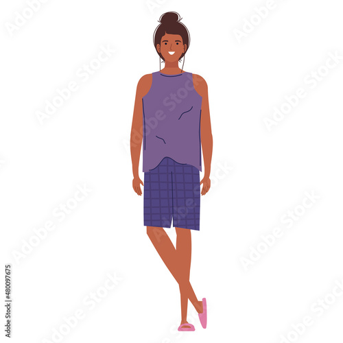 lady wearing pajama