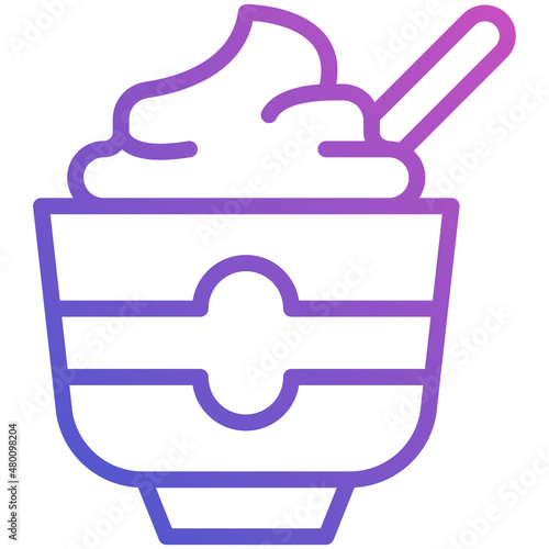 Yoghurt line gradient icon