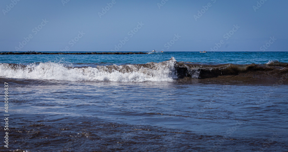 Big waves of the Atlantic Ocean hit the Tenerife beach Big waves of the Atlantic Ocean hit the Tenerife beach
