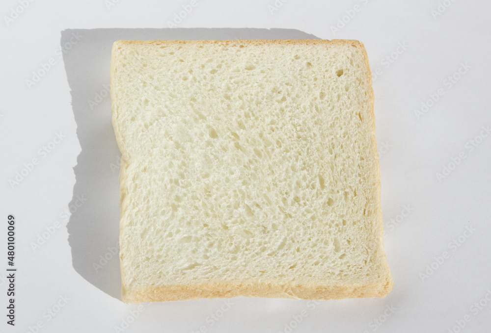 
A slice of bread on a white background