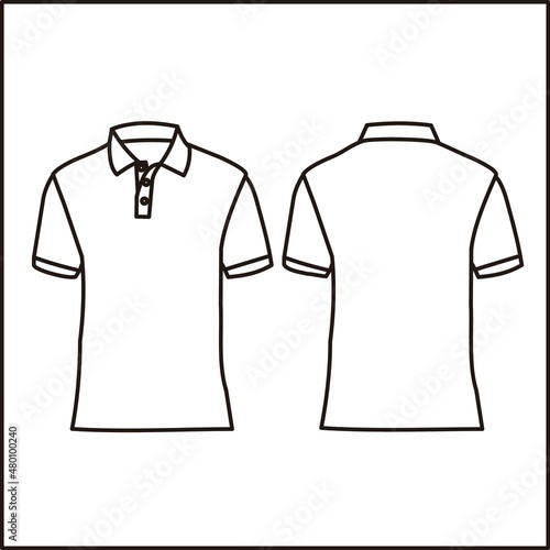 men polo shirt line art vector design