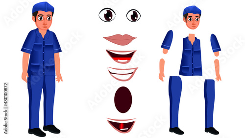 set of cartoon people, Indian Peon Cartoon Character