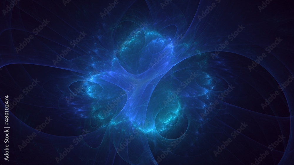 Fototapeta premium 3D rendering abstract multicolor technology fractal light background