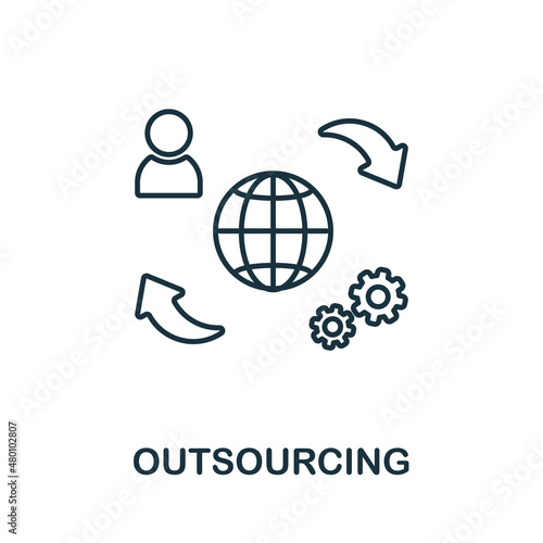 Outsourcing icon. Line element from digital transformation collection. Linear Outsourcing icon sign for web design, infographics and more.