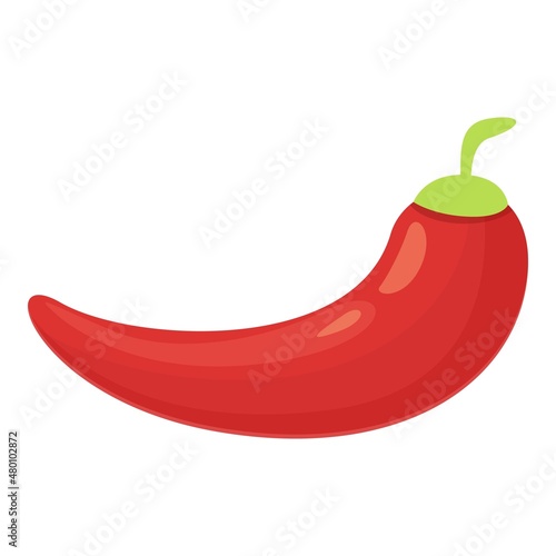 Red pepper icon cartoon vector. Grill bbq. Meat food