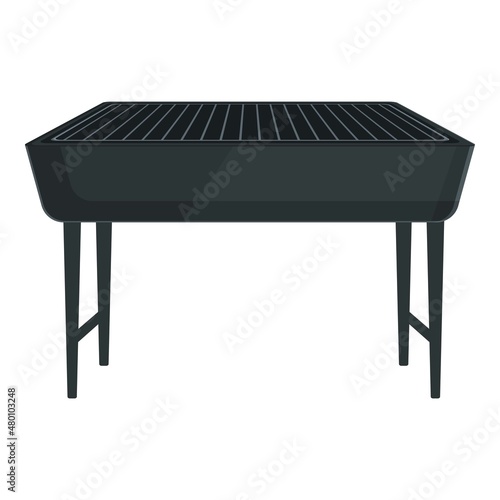Steel grill icon cartoon vector. Cook food. Picnic meat