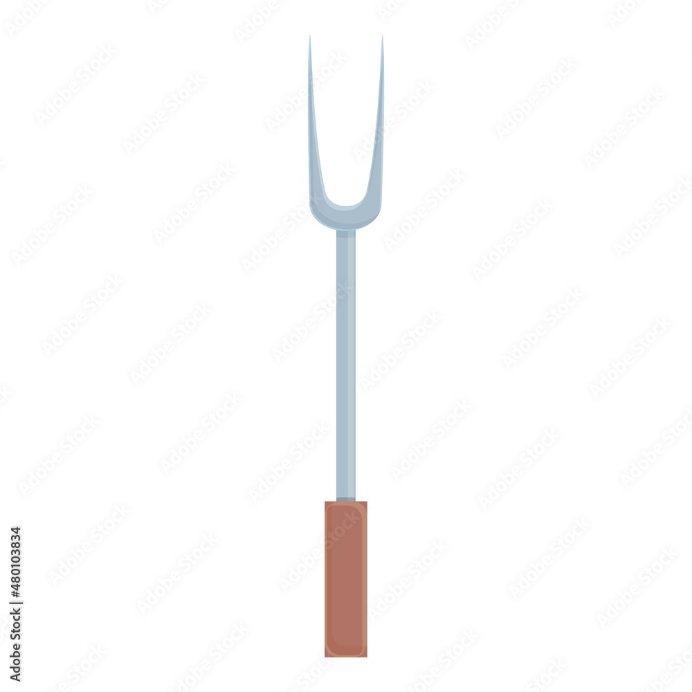 Grill fork icon cartoon vector. Cook food. Kitchen beef Grill fork icon cartoon vector. Cook food. Kitchen beef