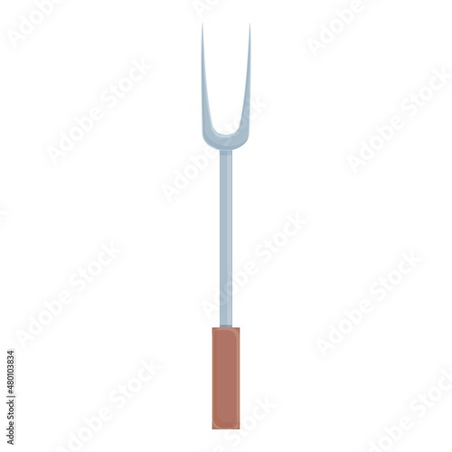 Grill fork icon cartoon vector. Cook food. Kitchen beef
