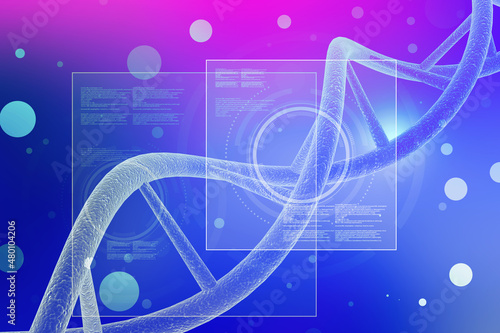 3d render of dna structure, abstract background 