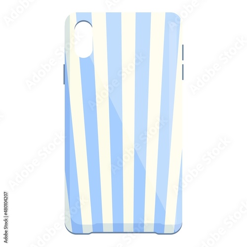 Striped line smartphone case icon cartoon vector. Phone cover. Mobile cell