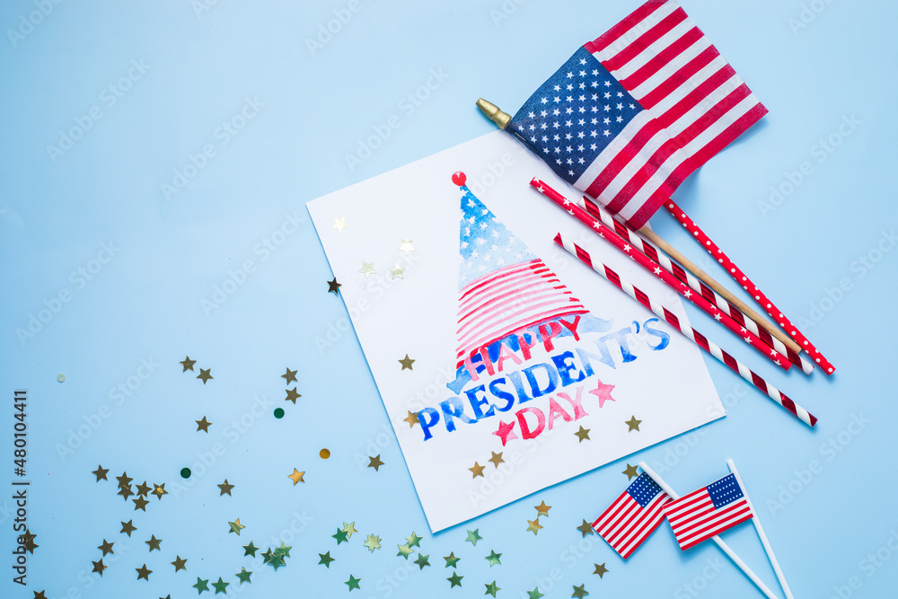 Fototapeta premium United States National Holidays. American or USA Flag with 
