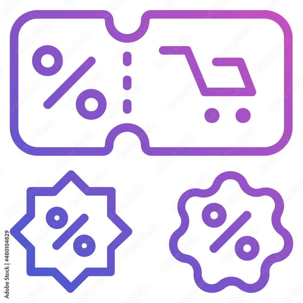 Coupon Discount line gradient icon Coupon Discount line gradient icon