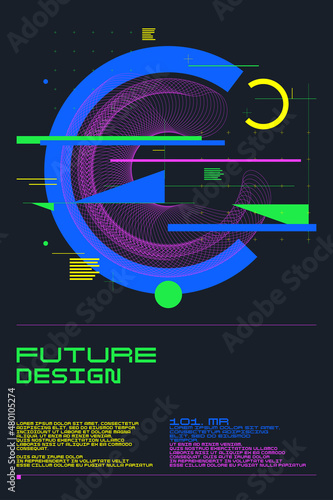 Abstract background in a modern trendy style. Poster with simple flat geometric shapes.