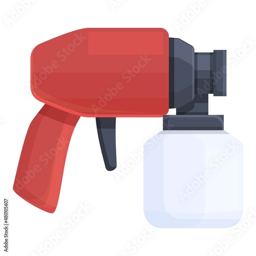 Airbrush painter icon cartoon vector. Paint gun. Air car body