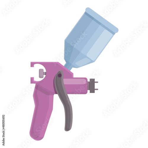 Auto painter icon cartoon vector. Paint gun. Car body paint