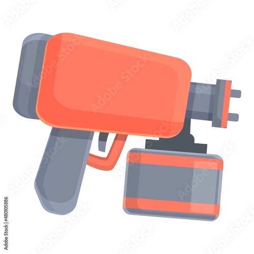 Industry car painter icon cartoon vector. Paint gun. Metal pistol