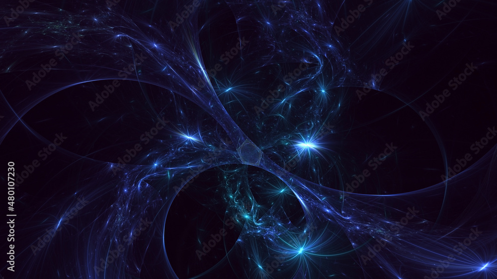 Obraz premium 3D rendering abstract multicolor technology fractal light background