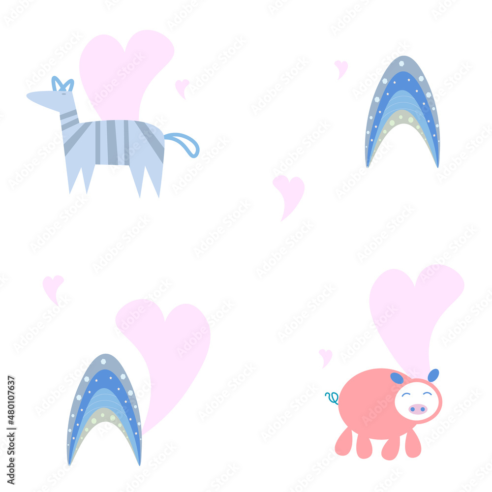 Zebras semaless pattern with background animals.Vector illustration. Zebras semaless pattern with background animals.Vector illustration.
