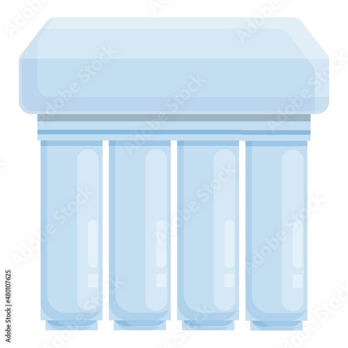 Osmosis filtration icon cartoon vector. Water system. Filter tank