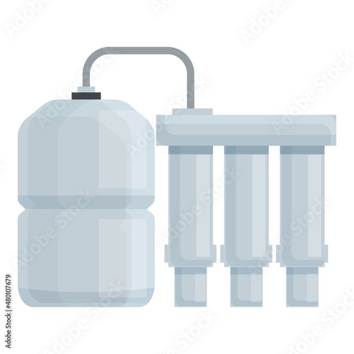 Osmosis tank icon cartoon vector. Water filter. Home plant