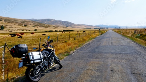 Fototapeta Naklejka Na Ścianę i Meble -  adventure road destination trip motorcycle avila challenge