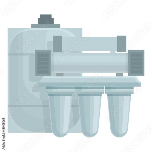 Osmosis cycle system icon cartoon vector. Water filter. Tank home