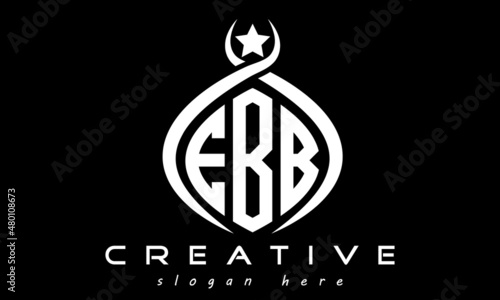 Obraz na plátně EBB three letters monogram curved oval initial logo design, geometric minimalist