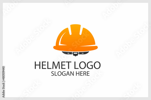 construction helmet design logo .vector premium