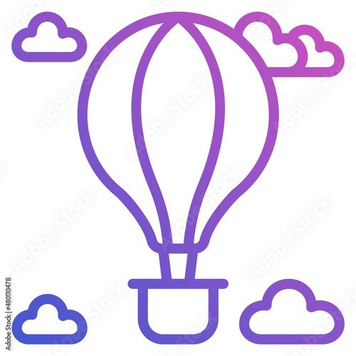 Hot Balloon Air line gradient icon