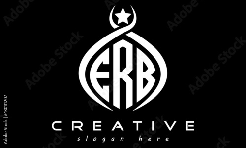 ERB three letters monogram curved oval initial logo design, geometric minimalist modern business shape creative logo, vector template