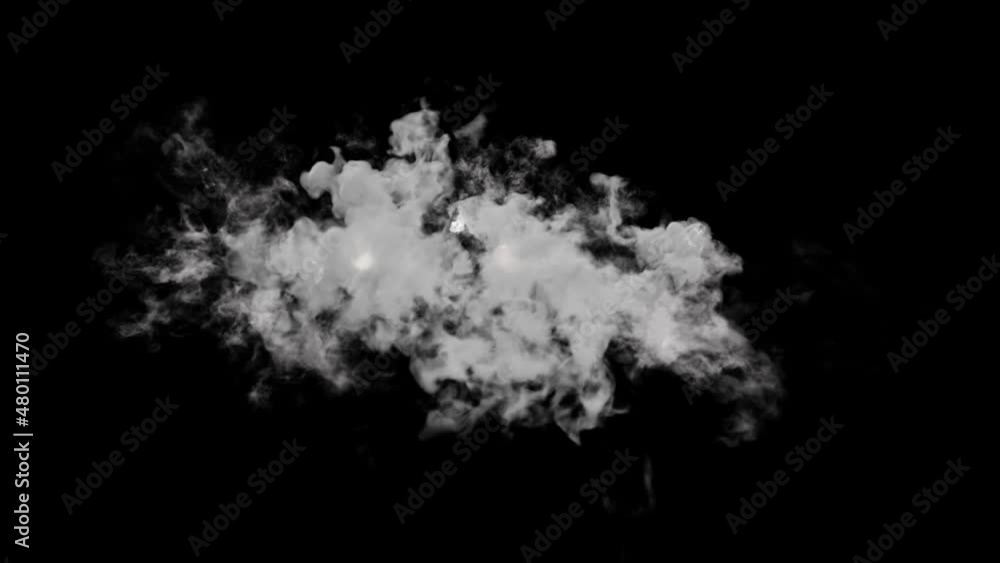 animation of fire and white smoke explosion on black background. animation of fire and white smoke explosion on black background.