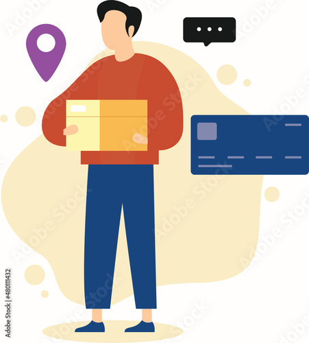 Delivery to your home. Deliver service flat modern design.