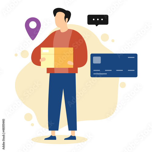 Delivery to your home. Deliver service flat modern design.