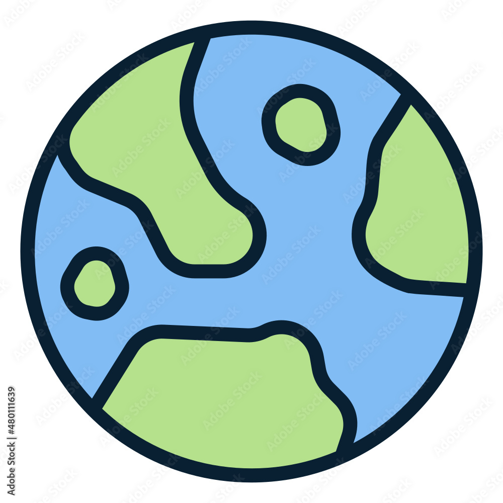 Earth filled line color icon Earth filled line color icon