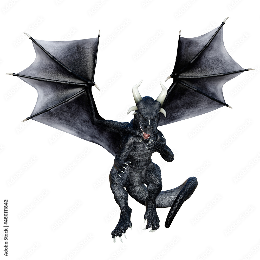 Fototapeta premium 3D Rendering Fairy Tale Dragon on White