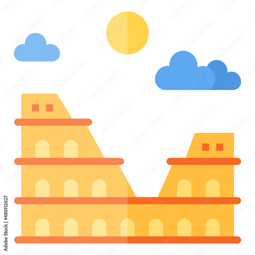 Colosseum flat icon