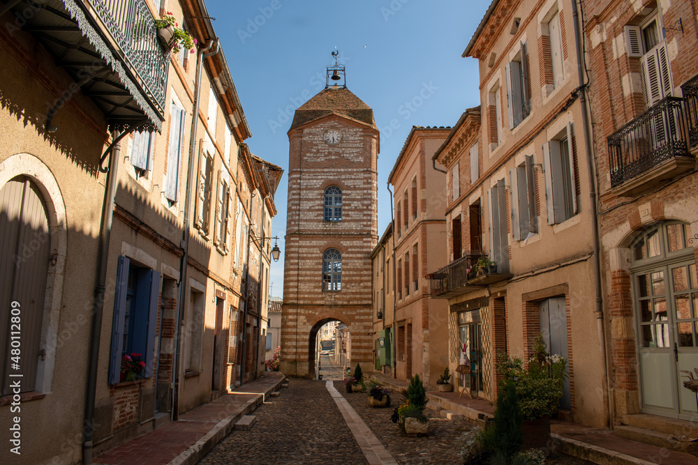 Old city center of auvillar, France