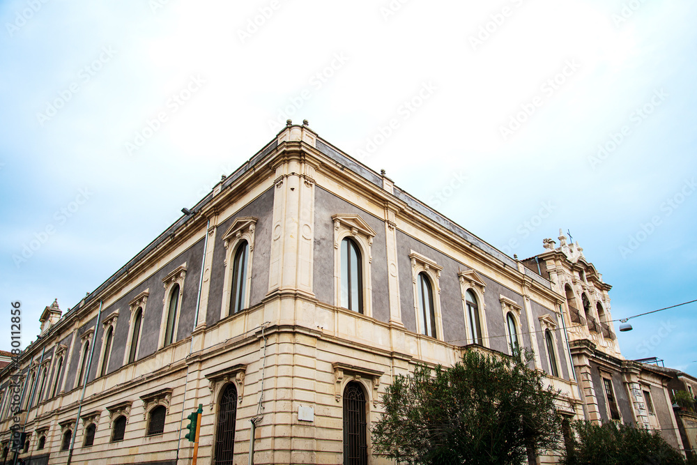 Fototapeta premium Antique building view in Old Town Catania, Italy