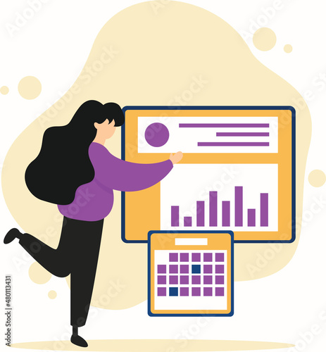 Enterprise IT management flat modern design.