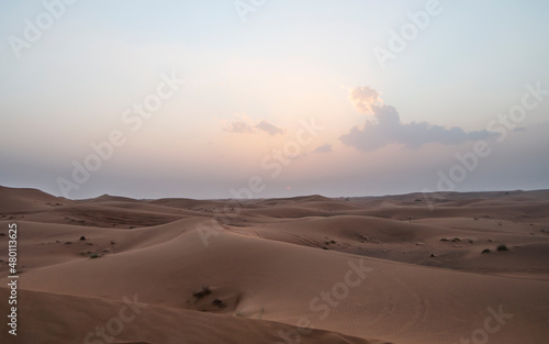 Desert landscape in Dubai  Rub Al Khali is the largest desert in the Arabian Peninsula. In addition to the United Arab Emirates  spreads on the territory of states such as Saudi Arabia  Oman  Yemen.