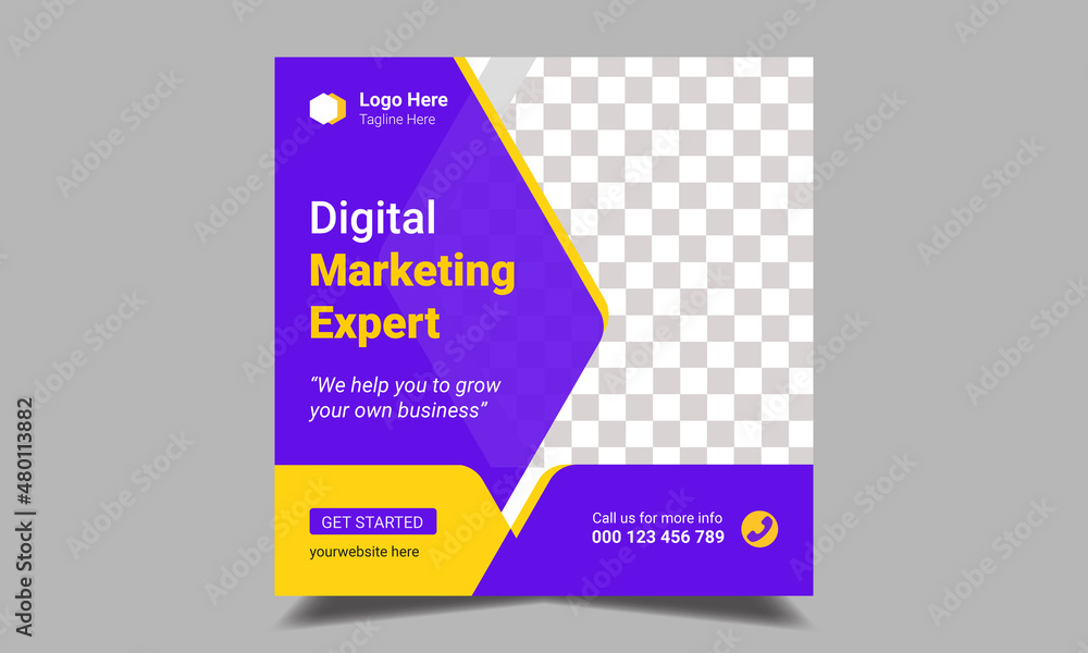 Digital business marketing banner and Business podcast for social media post template, Set of modern banner design with place for the photo, Set of Editable minimal square banner template. Digital business marketing banner and Business podcast for social media post template, Set of modern banner design with place for the photo, Set of Editable minimal square banner template.