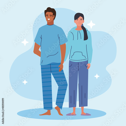 interracial couple sleepwear models