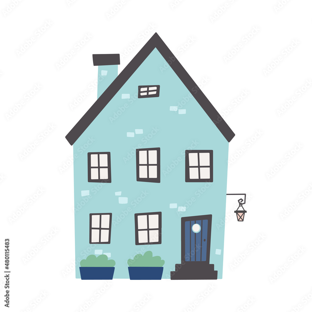 Cute colorful house colorful vector flat illustration Nursery various small house