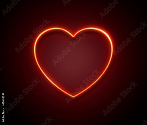 Bright hearts neon sign.Retro neon hearts sign on black background.Happy Valentine s Day design elements are ready for your banner greeting card design. 3d render